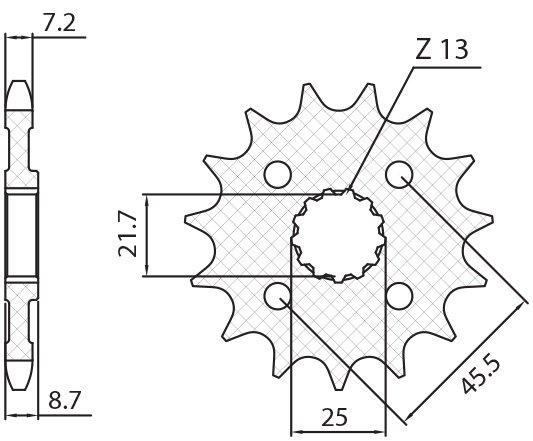 Z 900 (2017 - 2022) 15 tooth 525 pitch black steel front replacement sprocket | SUNSTAR SPROCKETS