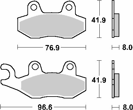 KLX 250 (2009 - 2010) brakepads sintered rear | SBS