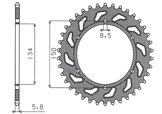 KLX 250 S (2006 - 2015) rear steel sprocket - 48 teeth, 520 pitch | SUNSTAR SPROCKETS