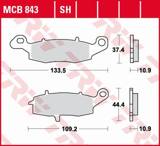 VN 1500 VULCAN (1987 - 2003) sintered rear brake pad for street use | TRW