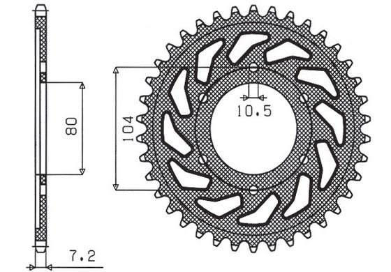 Z 900 RS CAFE (2018 - 2020) rear steel sprocket - 42 teeth, 525 pitch | SUNSTAR SPROCKETS