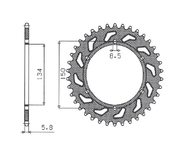 KX 250 F (2004 - 2021) lightweight rear sprocket - 50 teeth, 520 pitch, black aluminum | SUNSTAR SPROCKETS