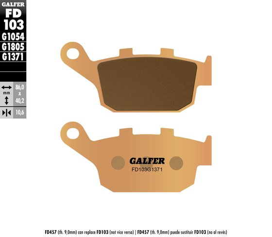 Z 650 (2017 - 2017) street sinter brake pads for rear of honda, kawasaki, triumph, and yamaha | GALFER