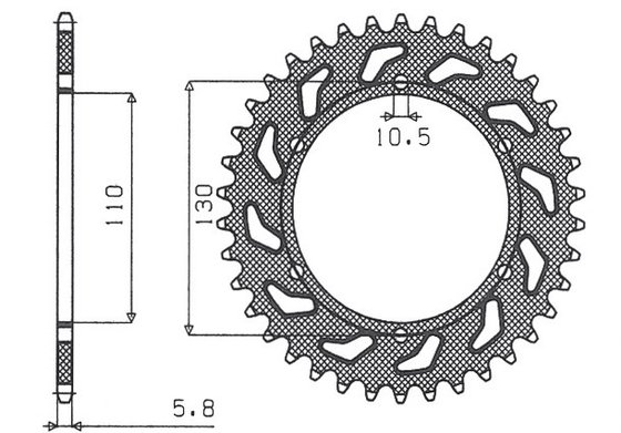 ER 5 TWISTER (1997 - 2006) rear steel sprocket - 42 teeth, 520 pitch | SUNSTAR SPROCKETS