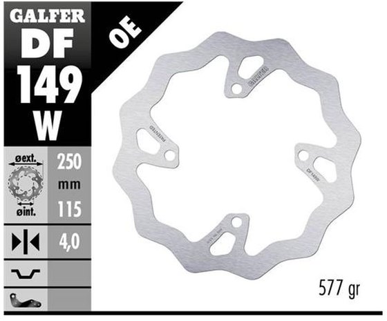 KX 450 F (1974 - 2020) fixed wave rear brake rotor | GALFER