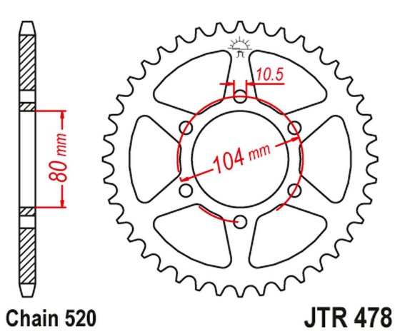 NINJA 650 (2006 - 2022) lightweight rear sprocket - 43 teeth, 520 pitch, black | JT Sprockets