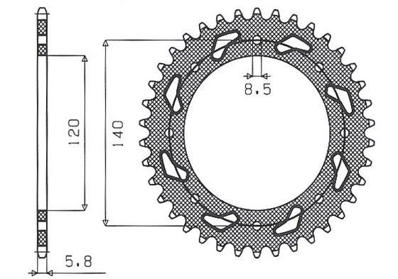 KLR 650 (1995 - 2003) rear sprocket | SUNSTAR SPROCKETS