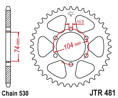 Z 400 ER (1980 - 1983) plieninė galinė žvaigždutė | JT Sprockets