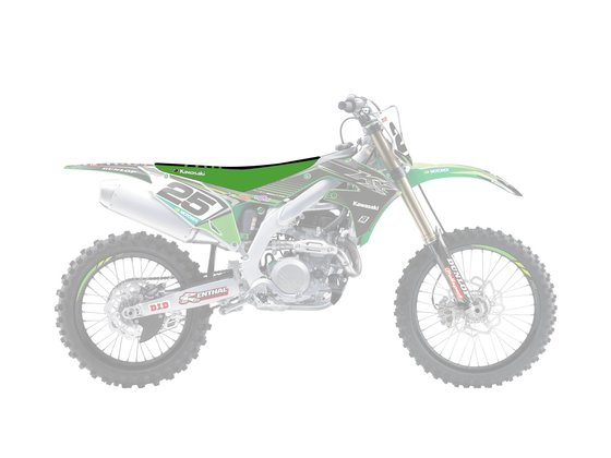 KX 250 F (2021 - 2021) blackbird racing sėdynės užvalkalas kawasaki kxf450 2019, juodos/žalios spalvos | BLACKBIRD RACING