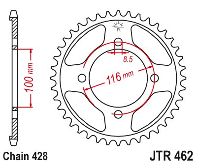 KX 85 (2001 - 2023) plieninė galinė žvaigždutė | JT Sprockets