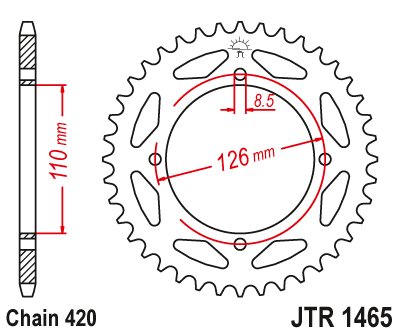 KX 65 (2000 - 2023) plieninė galinė žvaigždutė | JT Sprockets