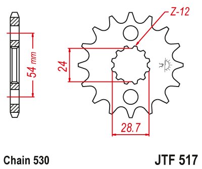 ZZ R 1200 (2002 - 2005) plieninė priekinė žvaigždutė | JT Sprockets