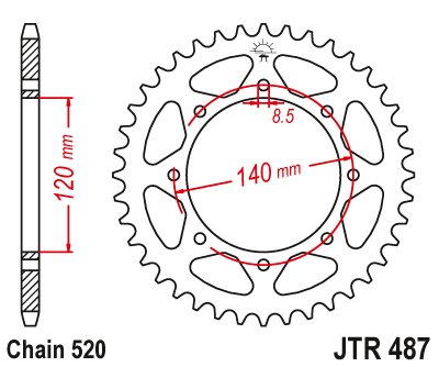 KLR 650 TENGAI (1989 - 1992) plieninė galinė žvaigždutė | JT Sprockets