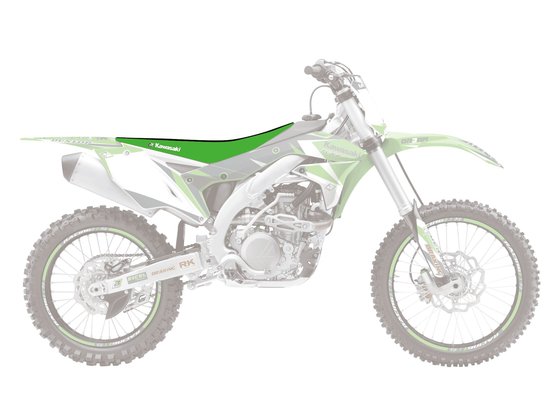 KX 450 F (2009 - 2011) double grip 3 sėdynės užvalkalas žalias/juodas | BLACKBIRD RACING