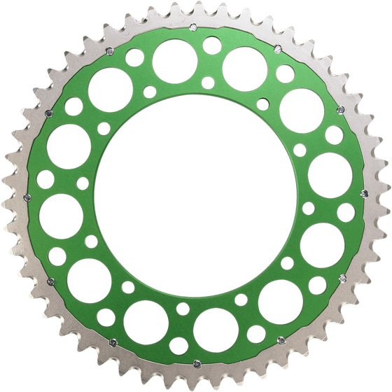 KX 250 X (2021 - 2022) galinė plieninė žvaigždutė - 50 dantų - žalia | RENTHAL