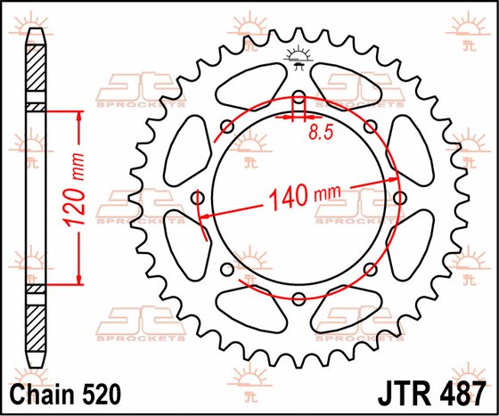 W 800 (2020 - 2022) plieninė galinė žvaigždutė | JT Sprockets