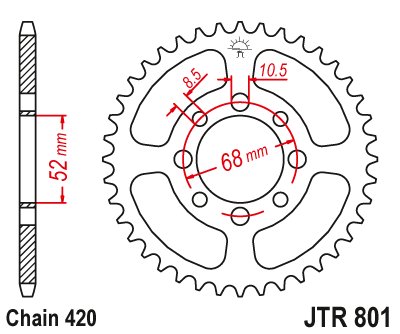 KLX 110 (2002 - 2023) plieninė galinė žvaigždutė | JT Sprockets