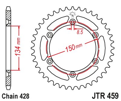 KDX 125 SR (1990 - 1999) galinė žvaigždutė | JT Sprockets