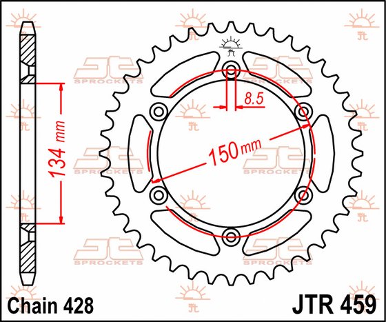 KDX 125 SR (1990 - 1999) galinė žvaigždutė | JT Sprockets