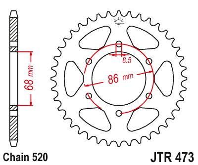 Z 250 LTD (1980 - 1983) plieninė galinė žvaigždutė | JT Sprockets