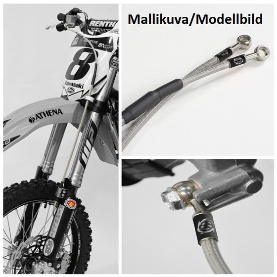 KX 250 (2003 - 2008) priekinė stabdžių linija su žibintu, skirta radialiniam pagrindiniam cilindrui (oem ilgis) | MOTO-MASTER