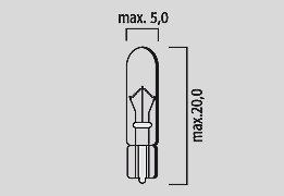 W 800 (2011 - 2013) 12v 2w t5 w2x4 6d lemputės (10 vnt.) | FLOSSER