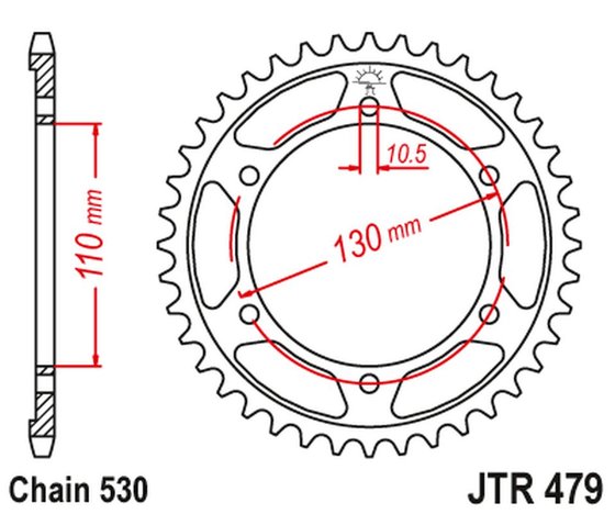 GPX 600 R (1988 - 1999) galinė plieninė žvaigždutė - 48 dantys, juoda | JT Sprockets