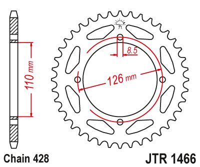 KX 65 (2000 - 2023) plieninė galinė žvaigždutė | JT Sprockets