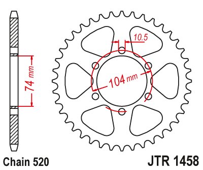 KL 250 (1977 - 1978) plieninė galinė žvaigždutė | JT Sprockets