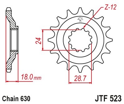 GPZ 1100 (1983 - 1985) plieninė priekinė žvaigždutė | JT Sprockets