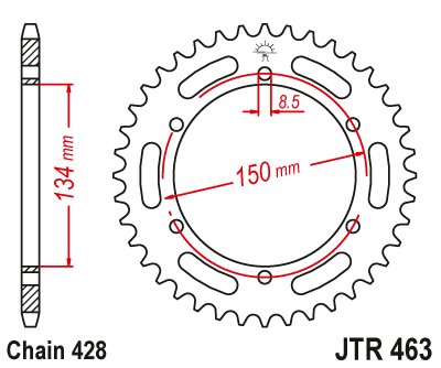 KMX 125 (1986 - 2003) plieninė galinė žvaigždutė | JT Sprockets