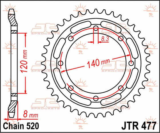 KLR 600 (1984 - 1990) plieninė galinė žvaigždutė | JT Sprockets