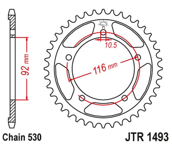 ZZ-R 1400 SE (2016 - 2018) galinė atsarginė žvaigždutė - 41 dantis | JT Sprockets