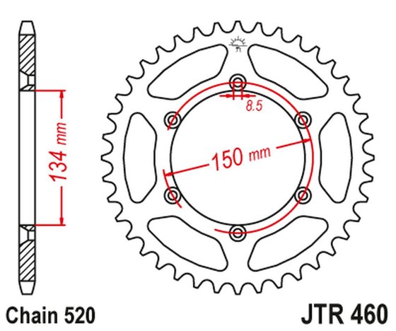 KDX 220 (1997 - 2005) "racelite" aliuminio galinė lenktyninė žvaigždutė | JT Sprockets