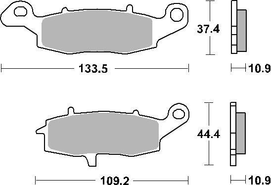 VN 1500 VULCAN CLASSIC (2000 - 2004) sbs stabdžių kaladėlės keraminės | SBS