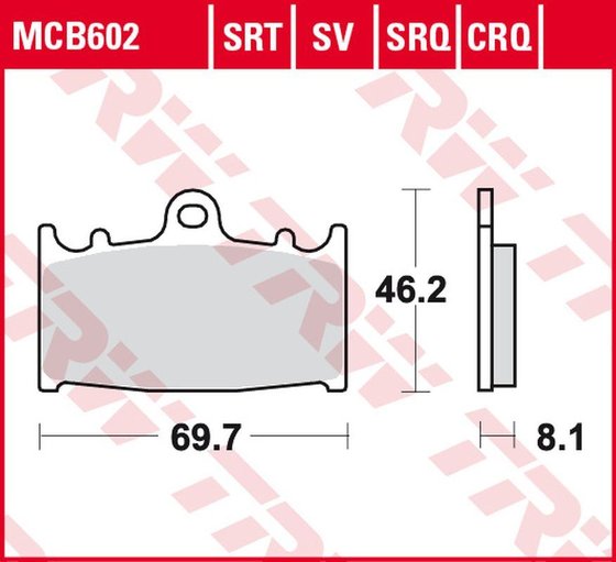 ZZ R 1200 (2002 - 2005) sukepinto metalo stabdžių trinkelės | TRW