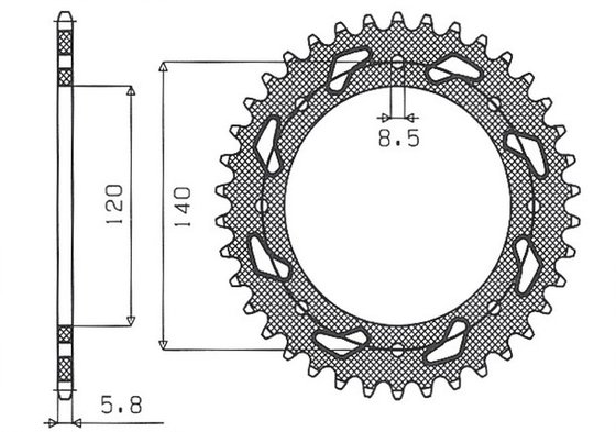 KLR 650 (1995 - 2003) galinė žvaigždutė | SUNSTAR SPROCKETS