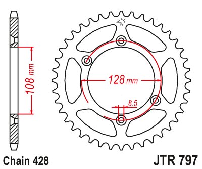 KLX 125 (2003 - 2006) steel rear sprocket | JT Sprockets