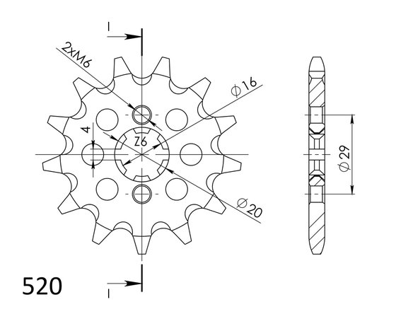 KX 125 (1980 - 1993) supersprox front sprocket 422.12 | Supersprox