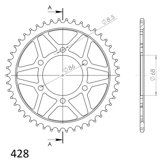 BN 125 ELIMINATOR (1998 - 2003) supersprox / jt rear sprocket 468.46 | Supersprox