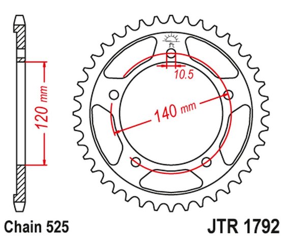 KLV 1000 (2004 - 2006) rear steel sprocket - 48 teeth, 525 pitch, black | JT Sprockets