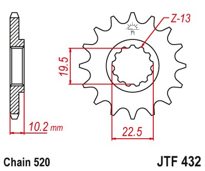 KLX 400 R (2003 - 2003) steel front sprocket | JT Sprockets