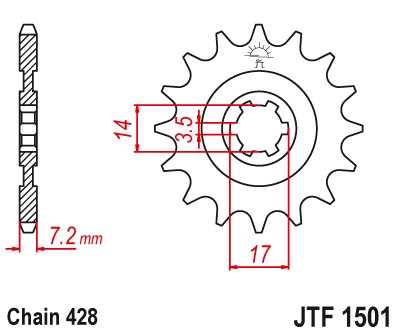 KLF 110 MOJAVE (1987 - 1988) steel front sprocket | JT Sprockets