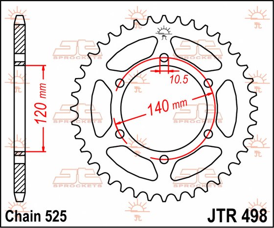 ZR 7 S (2001 - 2004) rear sprocket 46 tooth pitch 525 jtr49846 | JT Sprockets