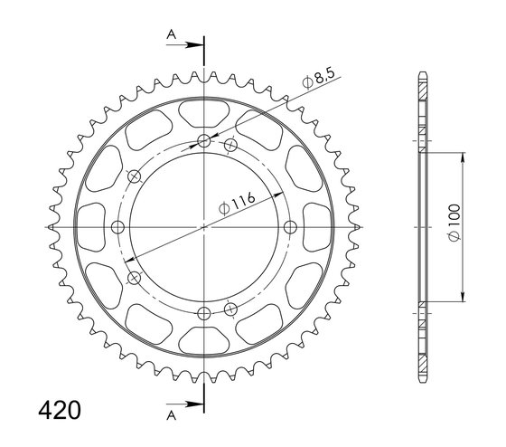 KX 85 (2001 - 2023) supersprox steel rear sprocket ka kx80/85 black 51 | Supersprox