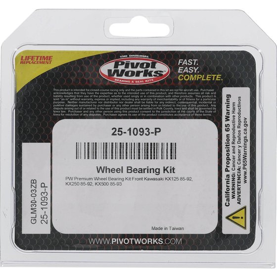 KX 125 (1985 - 1992) wheel bearing kit front | All Balls