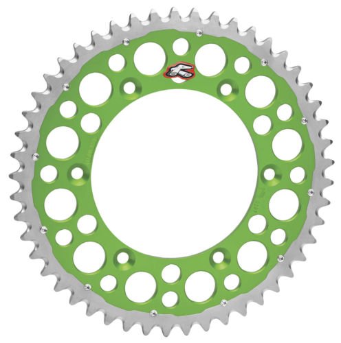 KX 125 (1985 - 2008) rear steel sprocket - 50 teeth - green | RENTHAL